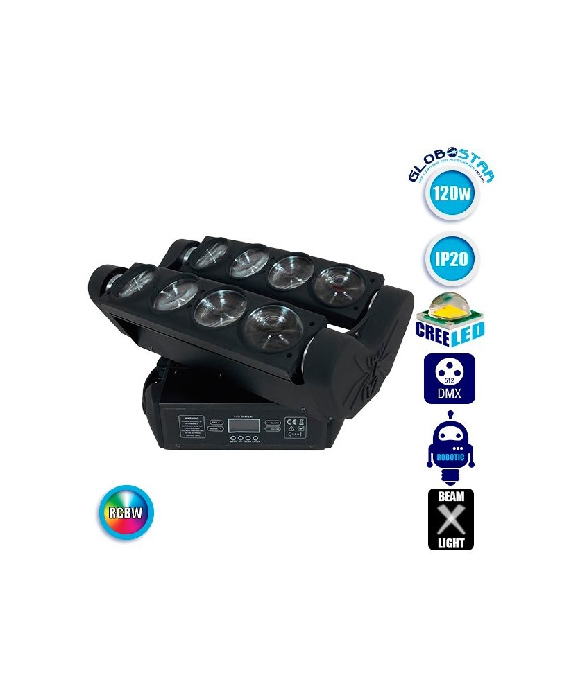 Επαγγελματική Κινούμενη Ρομποτική Κεφαλή SPIDER Super Beam CREE Prism LED 120W 230V 3° DMX512 RGBW GloboStar 51128